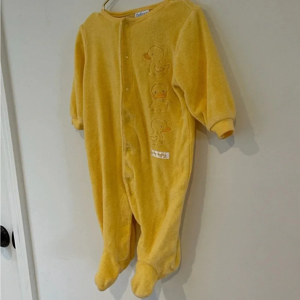 Vintage Carter's Tykes Rubber Ducky Romper Bib Set Size 3-6 months